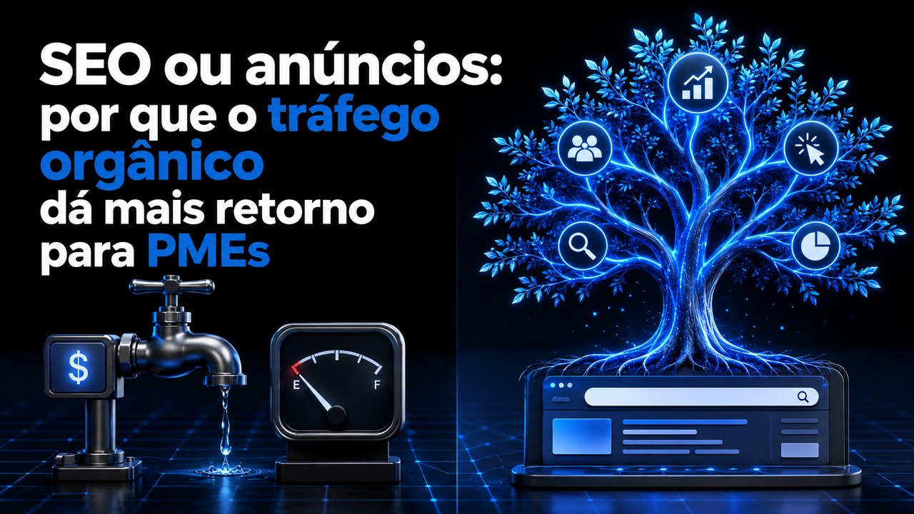 Capa do artigo: SEO ou anúncios: por que o tráfego orgânico dá mais retorno para PMEs